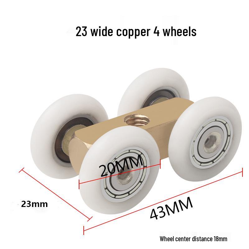 Glass Shower Sliding Door Wheel and Tapered Hanging Clip Pulley