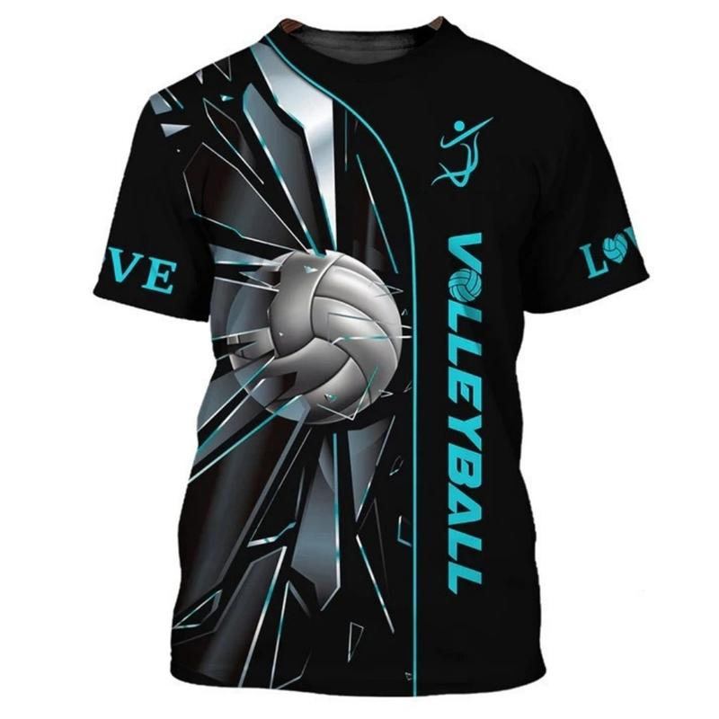 Fashion Volleyball Graphic T Shirts For Men Summer Trendy Custom Name Sports Wear 3D Printed T-shirts Casual Oversized Tees Tops