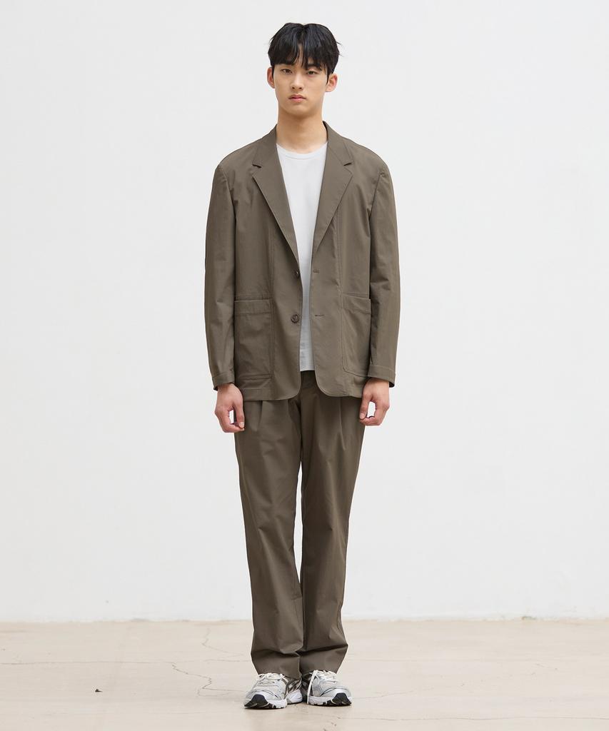 Stco [Summer] Out-Pocket Nylon Stretch Setup Jacket_Khaki (Oversized)_Sejwb72Osk