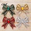 Decorative Bows for Gifts Acrylic Faux Crystal Bow Christmas Ornament, Sparkly Hollow Party Hanging Supplies Knot Decoration Home New Year Decor