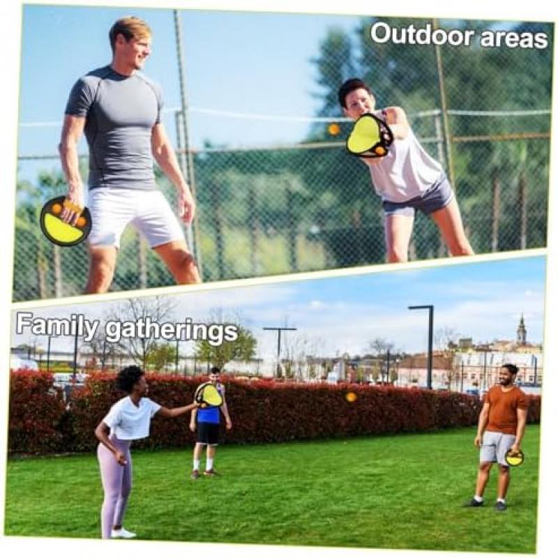 ibasenice Outdoor Throwing and Catching Ball Games Set with Handle, Lightweight & Durable for Garden Beach Park Activities, Kids & Adults Toy