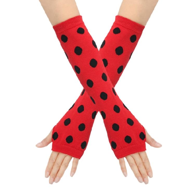 Cosplay Thigh High Long Socks for Women Girl Over Knee Stockings and Arm Warmers Insect Dots Print Costume Accessories