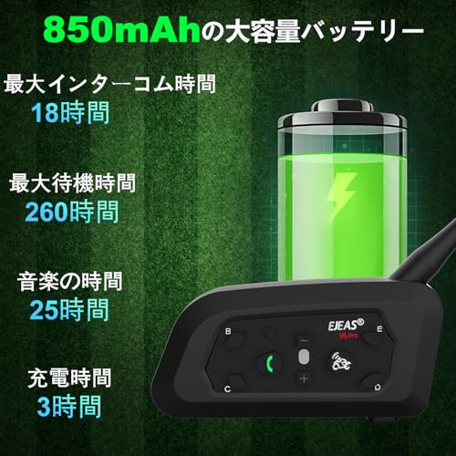 EJEAS V6C Pro Football Referee Bluetooth Intercom, 2 Person Full Duplex 1200m Wireless Bluetooth Interphone with Referee Headset and Running Armb