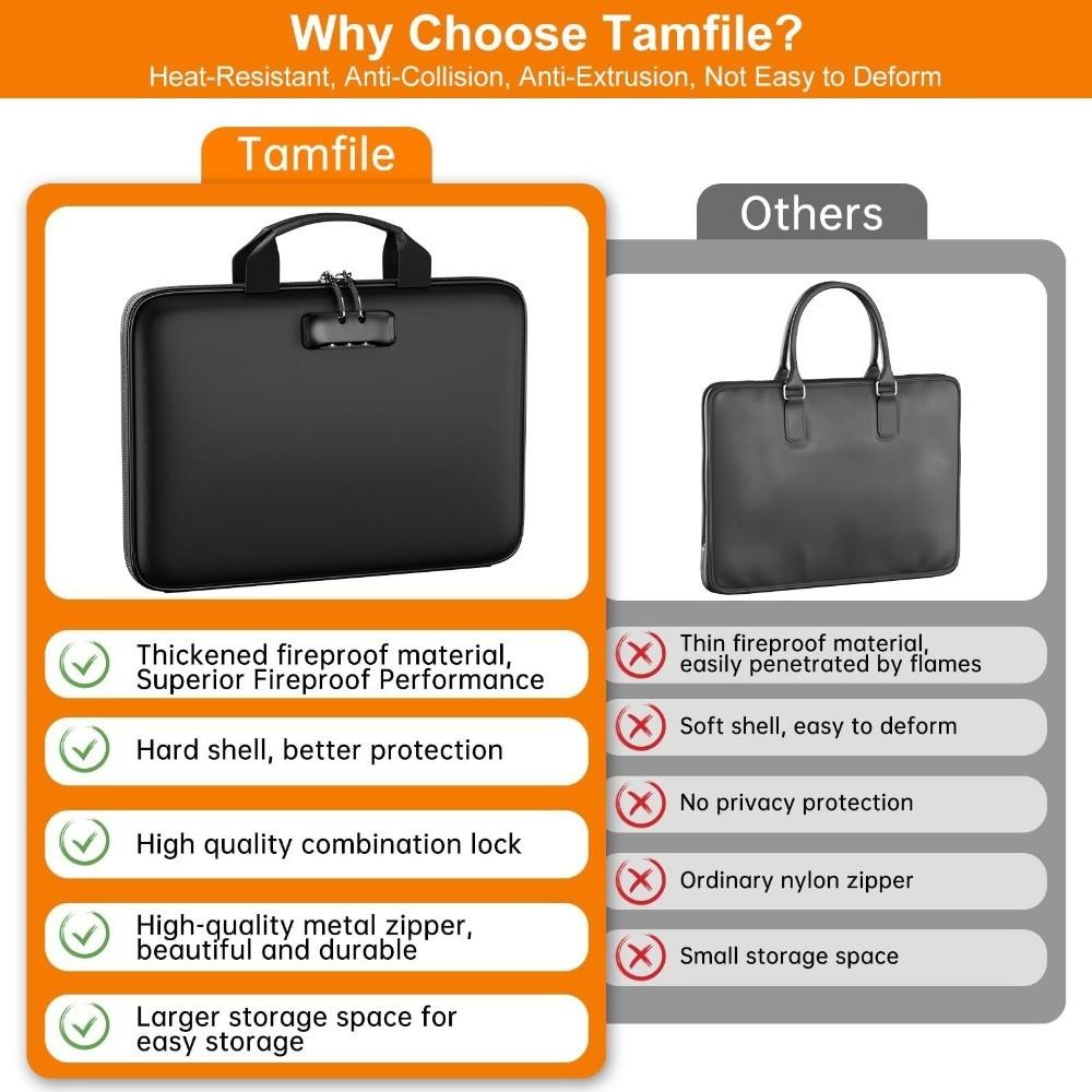 With Pocket Fireproof Document Box Waterproof Accordion File Folder  Card