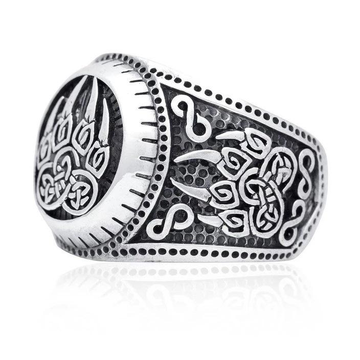 Stylish Men's Nordic Viking Bear Claw Stainless Steel Ring