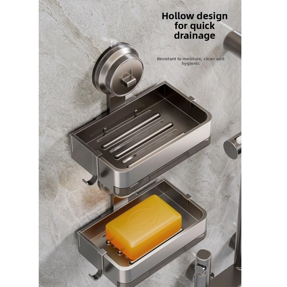Waterproof Bathroom Soap Holder Suction Cup Soap Storage Rack Wall Mounted Soap Box  Bathroom