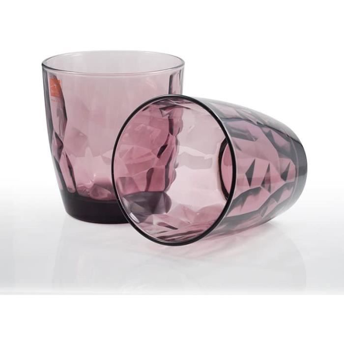 Verres - Bormioli Rocco - Diamond - Lot de 6 - Verre plat - Violet