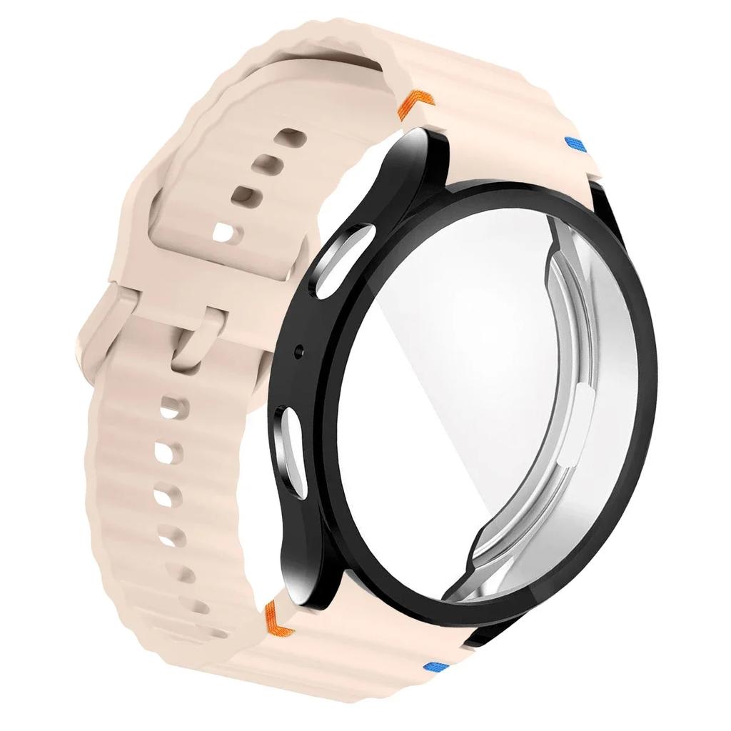 TPU Case+Strap Sports Strap for Samsung Galaxy 7 6 4 5 40mm 44MM Original Silicone Bracelet Soft TPU Case Glass Protective Cover