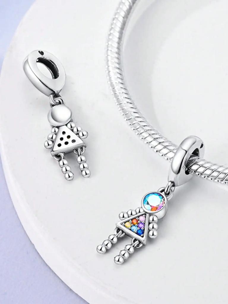 Charms Plata Copper Colors Pink Flower Heart Hat Bead Charm Pendant For Original Bracelet For Women Diy Jewelry Love Gift