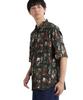 Nano Universe Men's Short Sleeve Art Print Shirt, Size M, 141cm, D.Green, 672-5121222