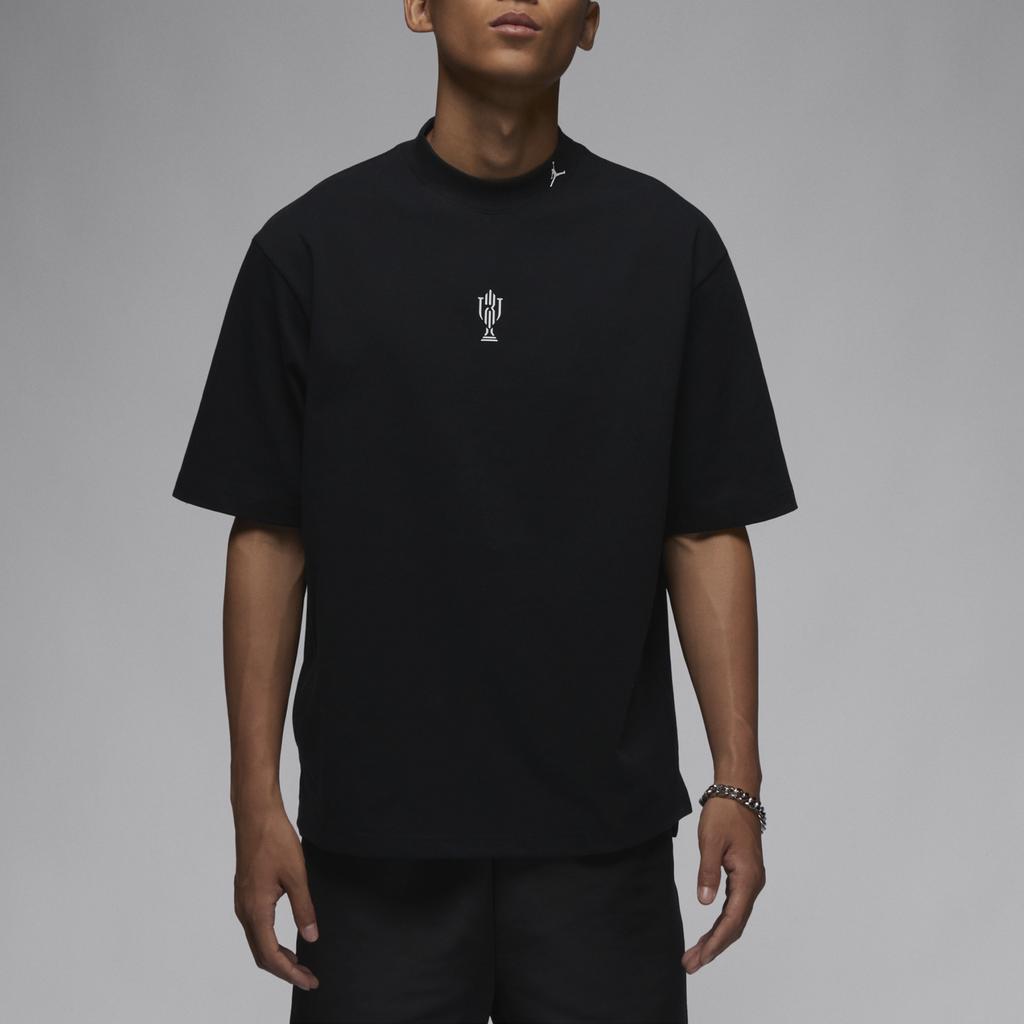 Trophy Room X Jordan SS24 American Vintage Logo Print Crew Neck Short Sleeve T-Shirt Men Tops Black FQ3845-010