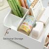 2-Drawer Desktop Organizer Student Stationery Organizer Space-Saving Storage Box with Open Compartments for Office School Desk Storage