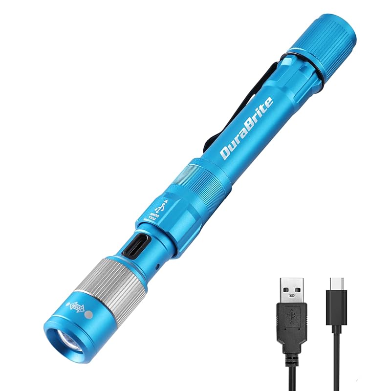 

DuraBrite flashlight handy light LED light pen light 300 lumens high brightness 4 stage dimming Made of aluminum alloy USB rechargeable lightweight