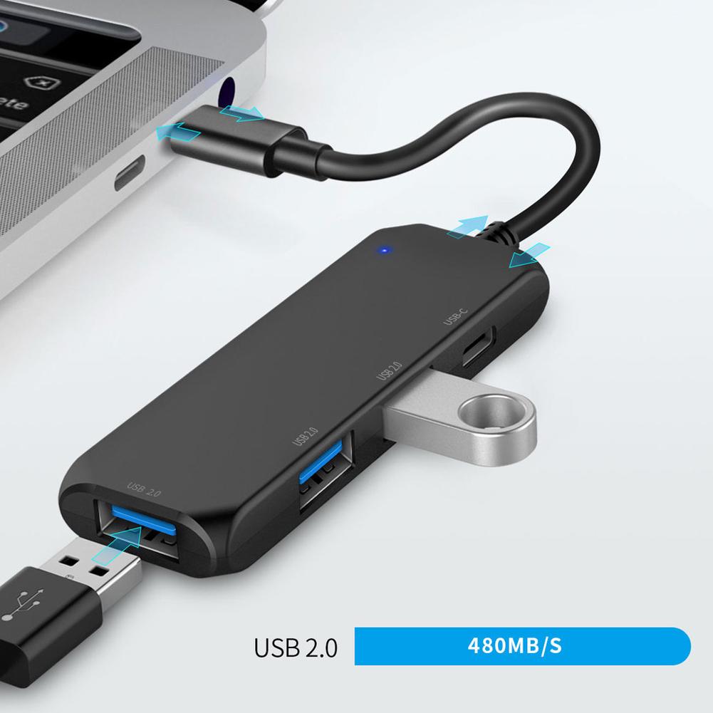 Hub USB Multi 4 Port Splitter Expansion Cable Adapter Ultra Speed Laptop PC Type C 2.0