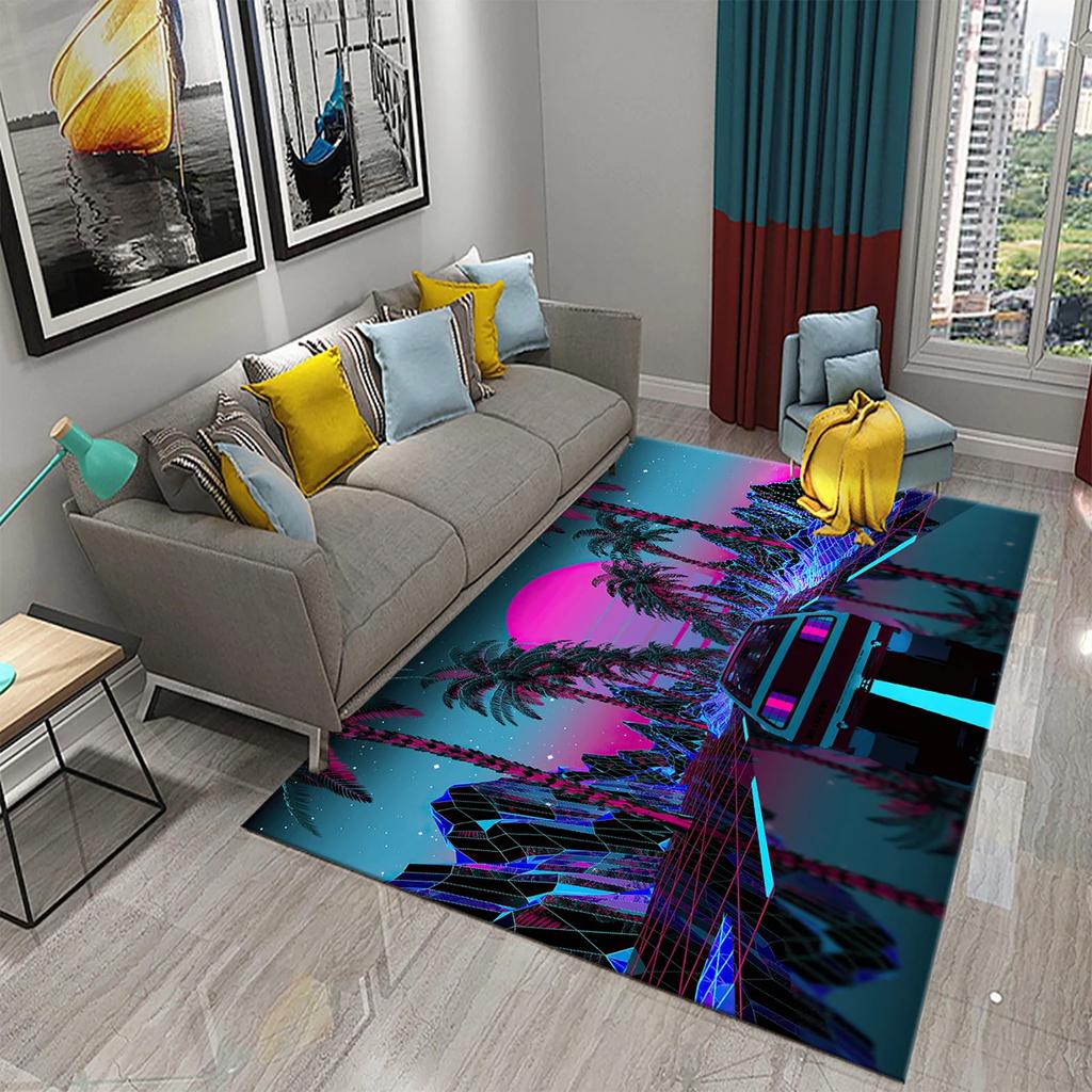 Purple Carpet Modern Art Rug Printed Rectangle Area Rugs for Adult Yoga Mats Living Room Bedroom Flat Mat Decorative Door Mat