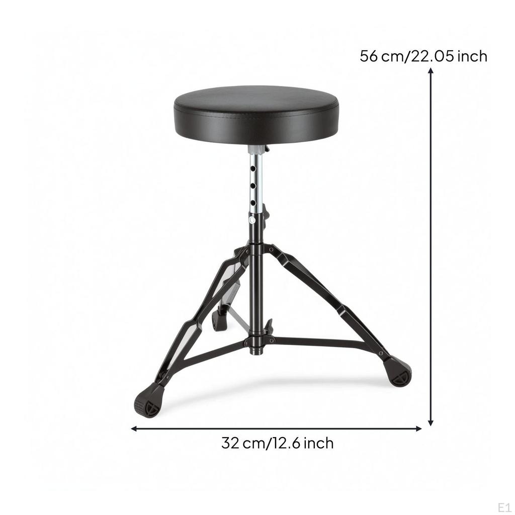 Padded Drum Chair Height Adjustable Sturdy Tripod Base for Rehearsal