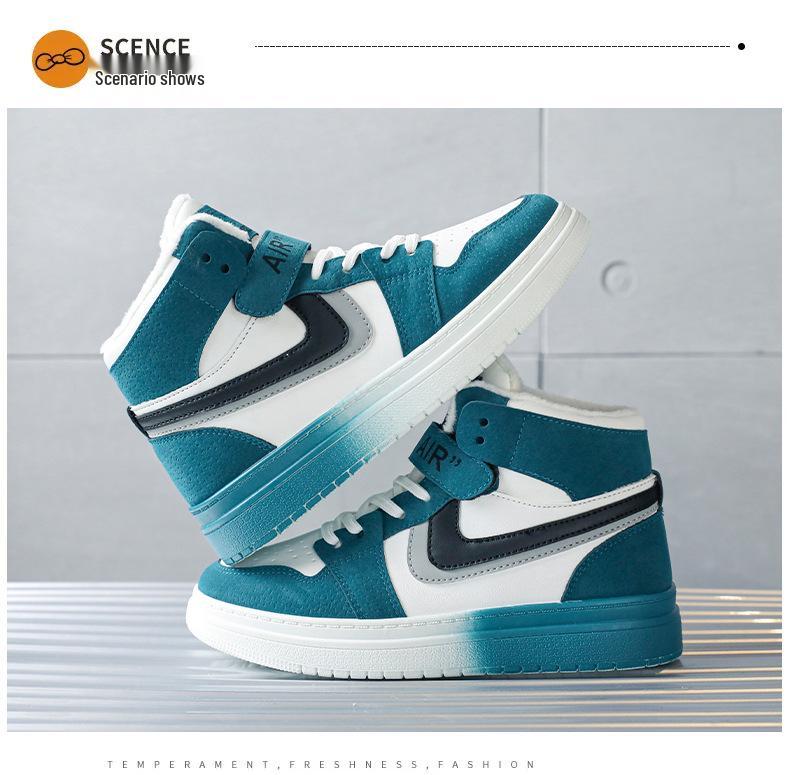 Kids' Winter 2025 High-Top Fleece-Lined Sports Shoes for Boys & Girls