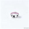 Wide S925 Silver Ruby Band Ring - Full Inlaid Rubies on Both Sides, European and American Style, Couple Light Luxury Design
