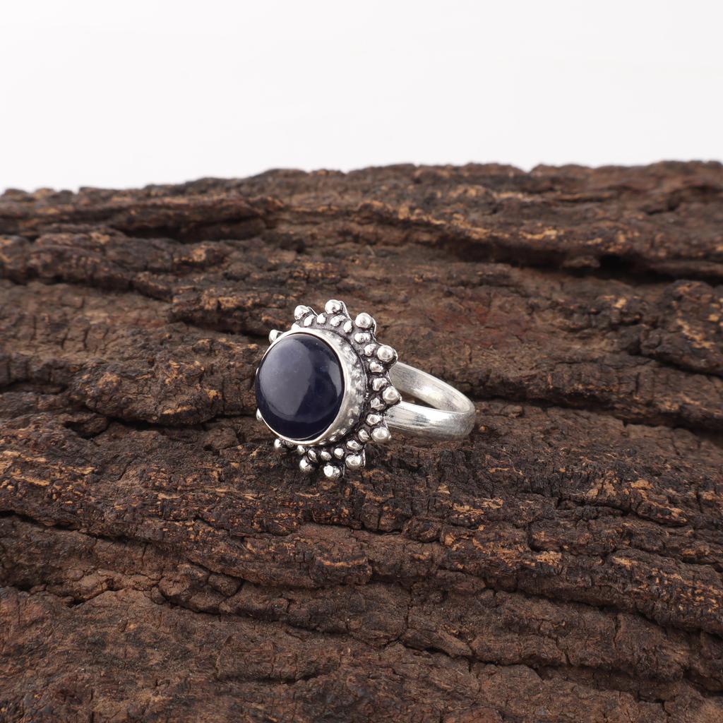 Sodalite Handmade Gemstone Ring, 925 Solid Sterling Silver Ring Beautiful Jewelry, Ring For Engagement Gift