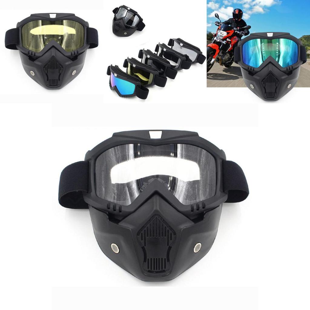 Adjustable Retro Full Face Mask Shield Goggles Glasses With Windproof And Anti-snow Blindness Features