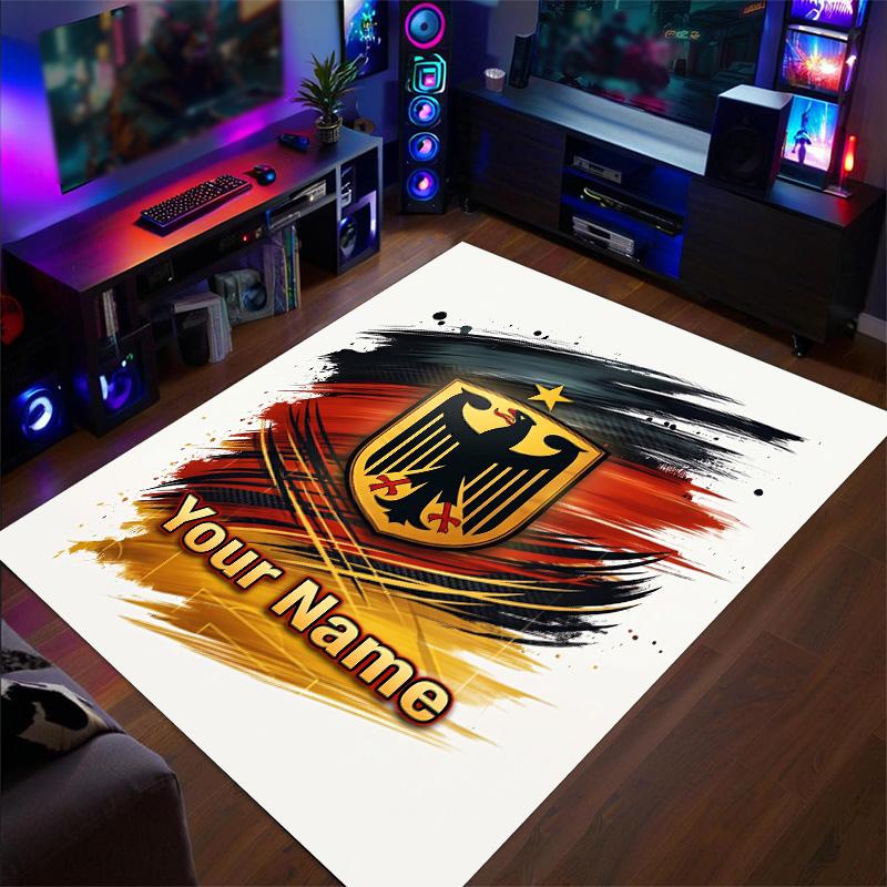 Crystal Velvet Rug Germany national football team Print Custom Name Text Floor Mat Home Decor