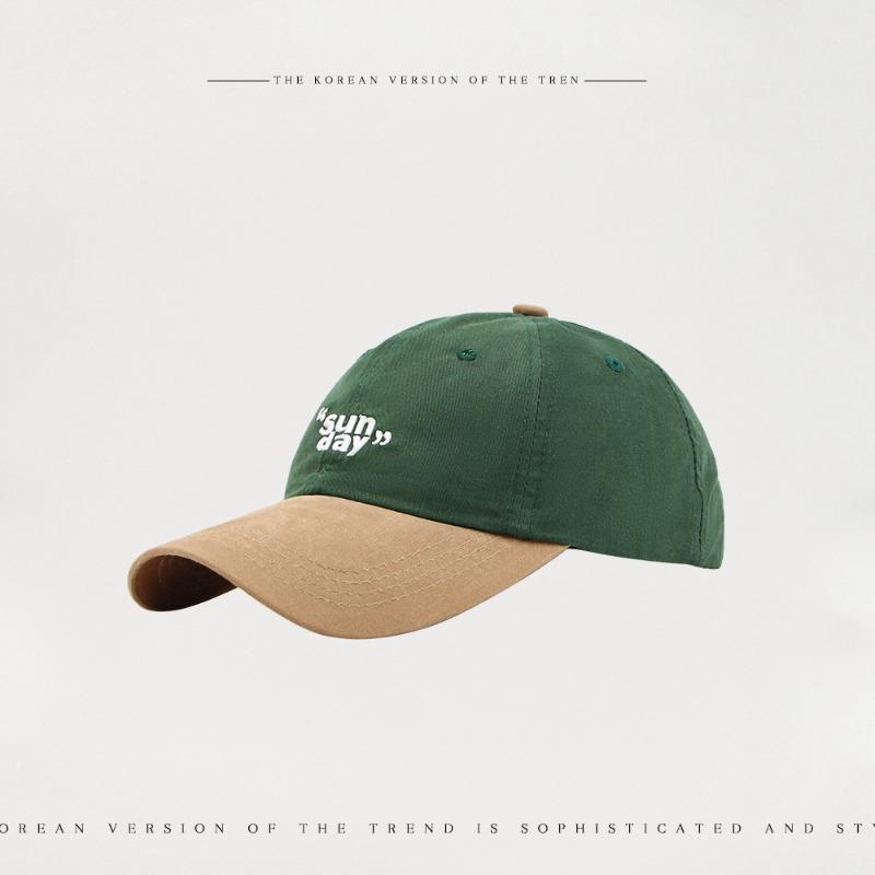 Soft top retro embroidery color matching cap female couple versatile street trend show face small baseball cap