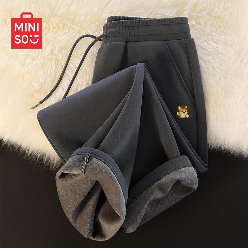 

MINISO Men s Winter Fleece-Lined Relaxed Straight-Leg Trousers 3XL