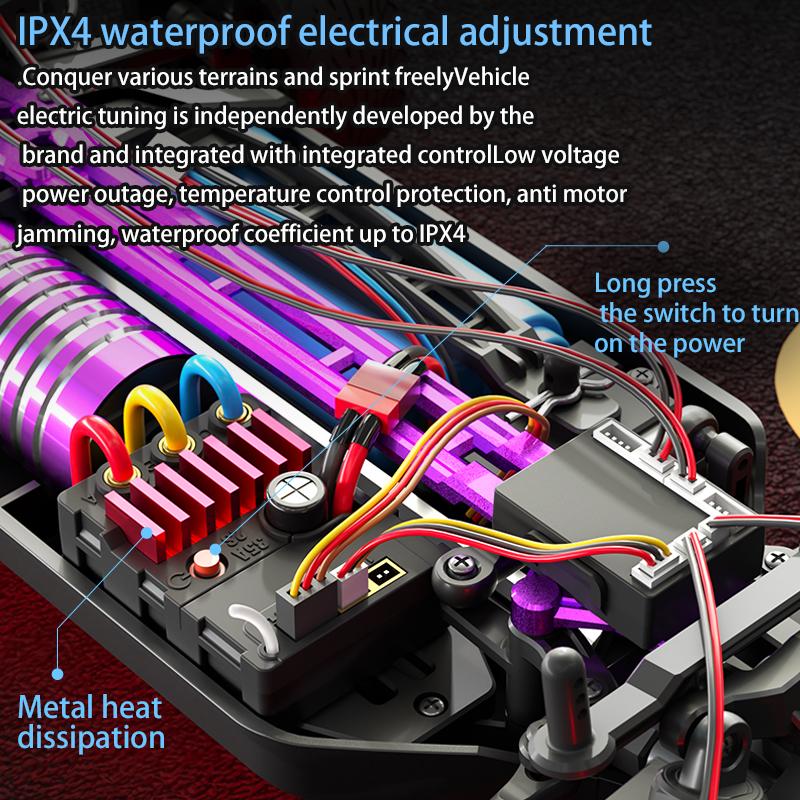 SG918MAX 1:16 4WD RC-Auto 70 km/h bürstenloser Motor 2,4G Fernbedienungsautos Hochgeschwindigkeits-Offroad-Kletterfahrzeug mit LED-Licht Spielzeug Kindergeschenk