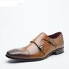 Fashion Men's Genuine Leather Shoes Wedding Party Shoes Black Brown With Buckle Man Dress Shoes H358