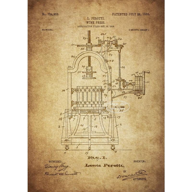Vintage Brewing Beer Barrel Bottle Cooler Alcohol Patent Posters Canvas Painting Retro Wall Art for Pub Brewery Room Home Decor