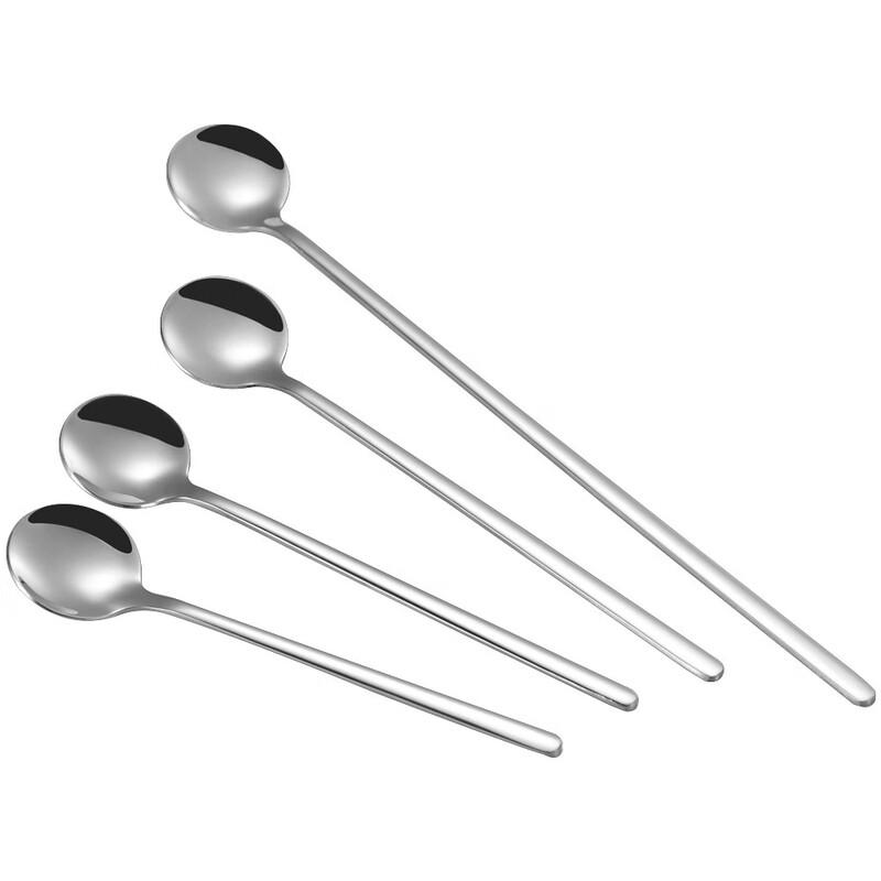 Zhi Shi 304 Stainless Steel Creative Flat Handle Stirring Spoons, 5-Pack