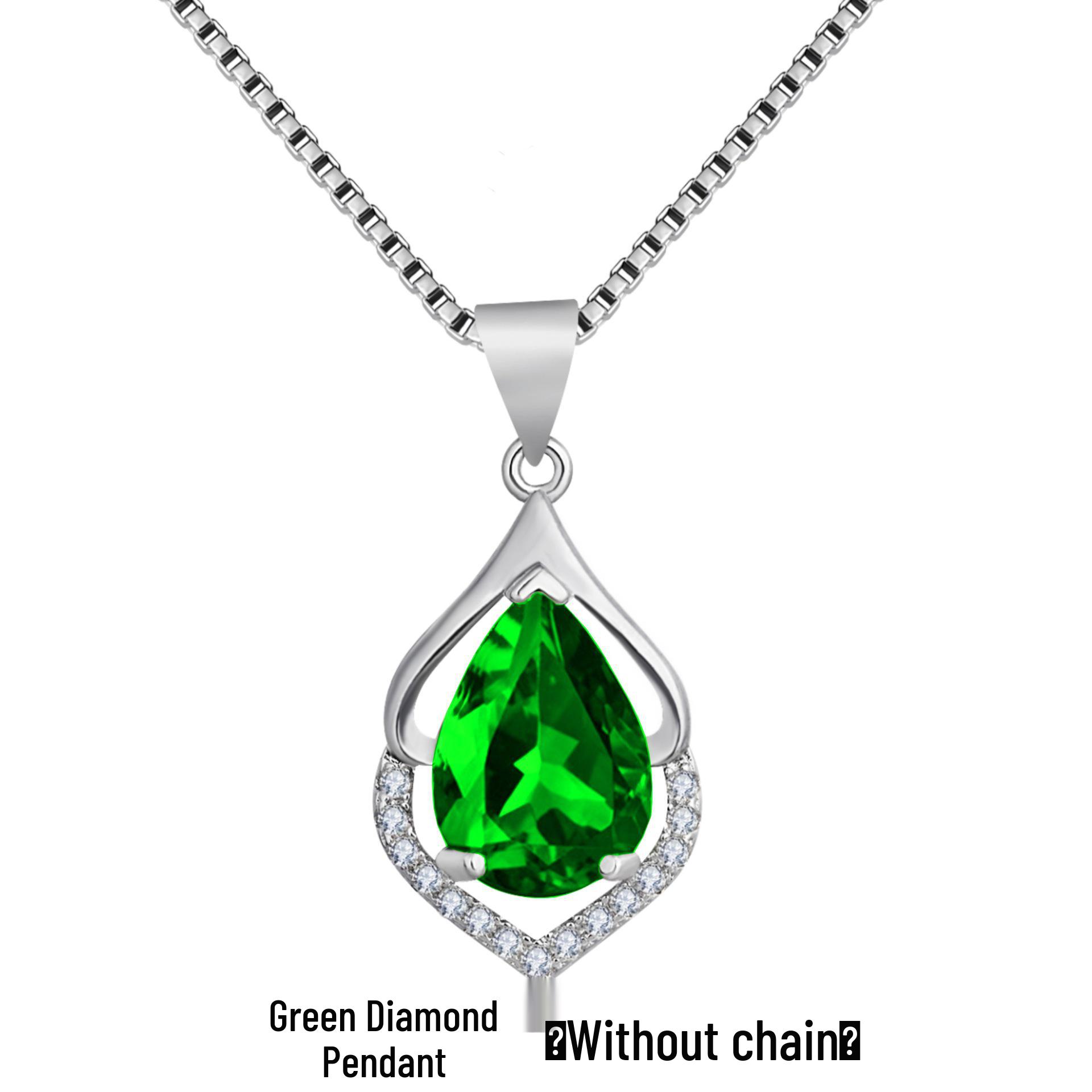 

Корейское серебряное ожерелье с аметистом в форме капли на ключицу