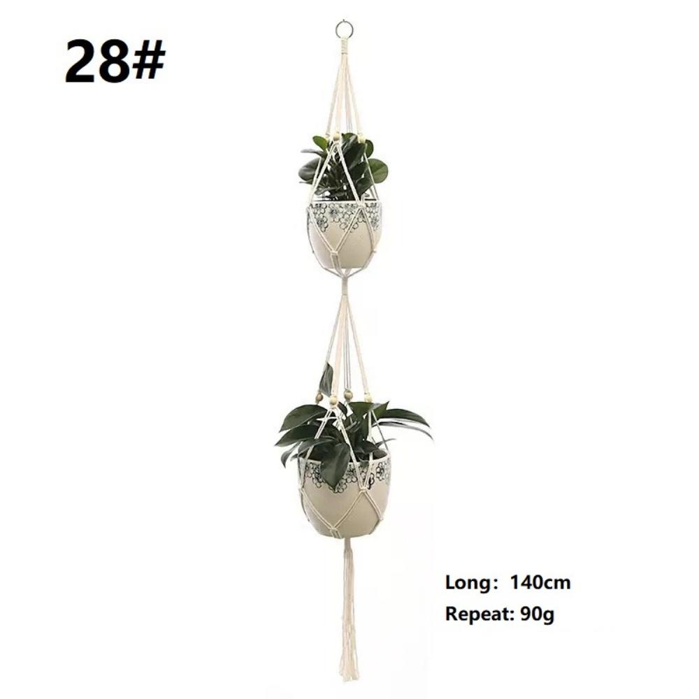 Bohemian hand-woven plant hanging basket holder, indoor and outdoor hanging plant stand, 6 different size plant hanging baskets
