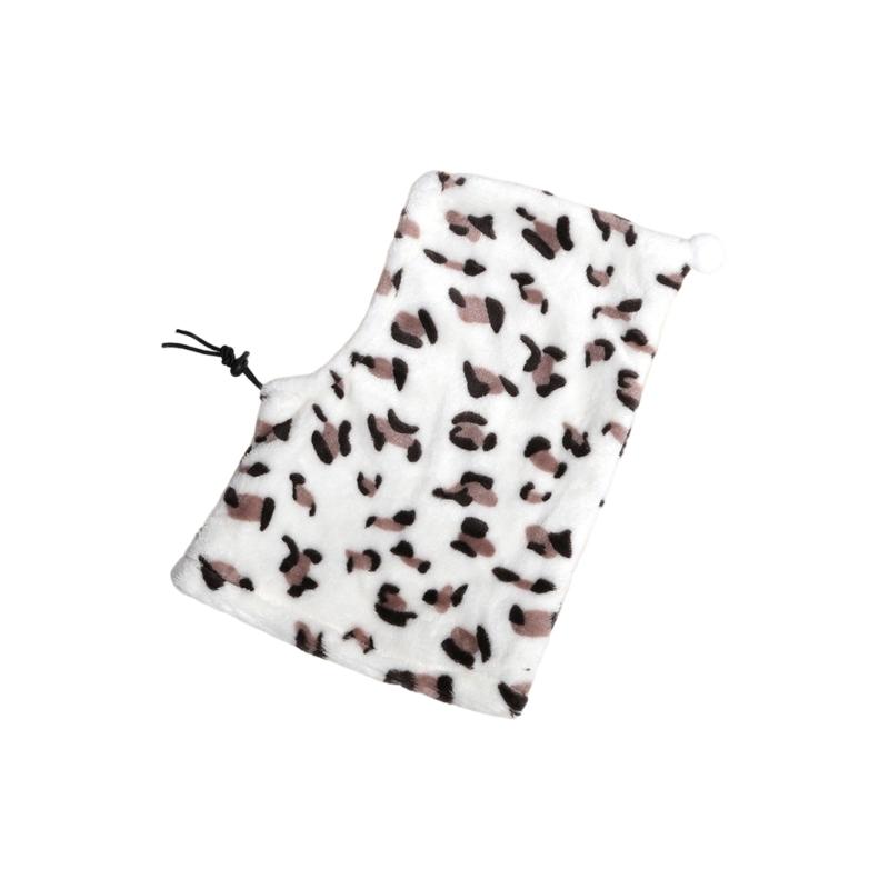

Warm Fleece Pet Winter Hat Windproof Hoodie Hat for Cold Weather Breeds Outdoor Walking and Play Activity Head Warmer S леопардовый/белый
