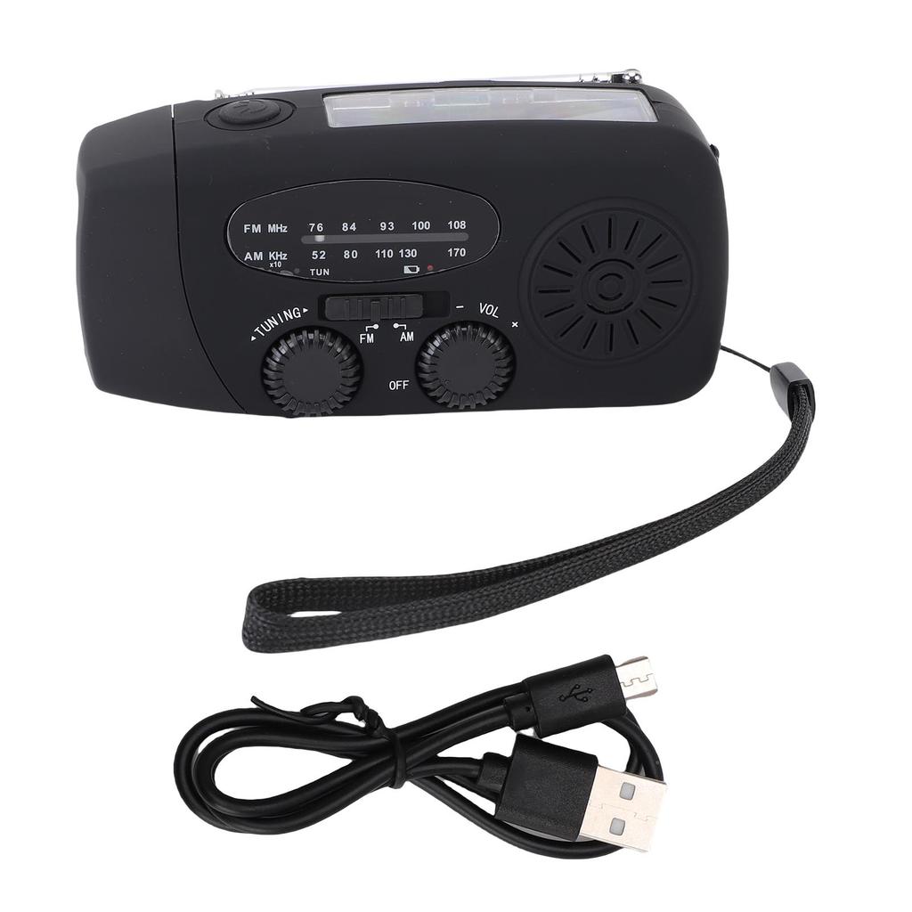 Emergency Hand Crank Radio with 3 LED Flashlight AM FM NOAA Portable Weather Radio Solar Powered Rad