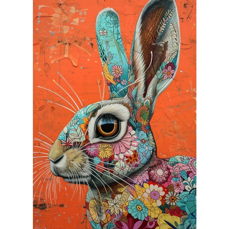 Portrait Floral Animal Portrait Panda Koala Owl Tiger Rabbit Art Posters Canvas Painting Wall Prints Picture for Room Home Decor