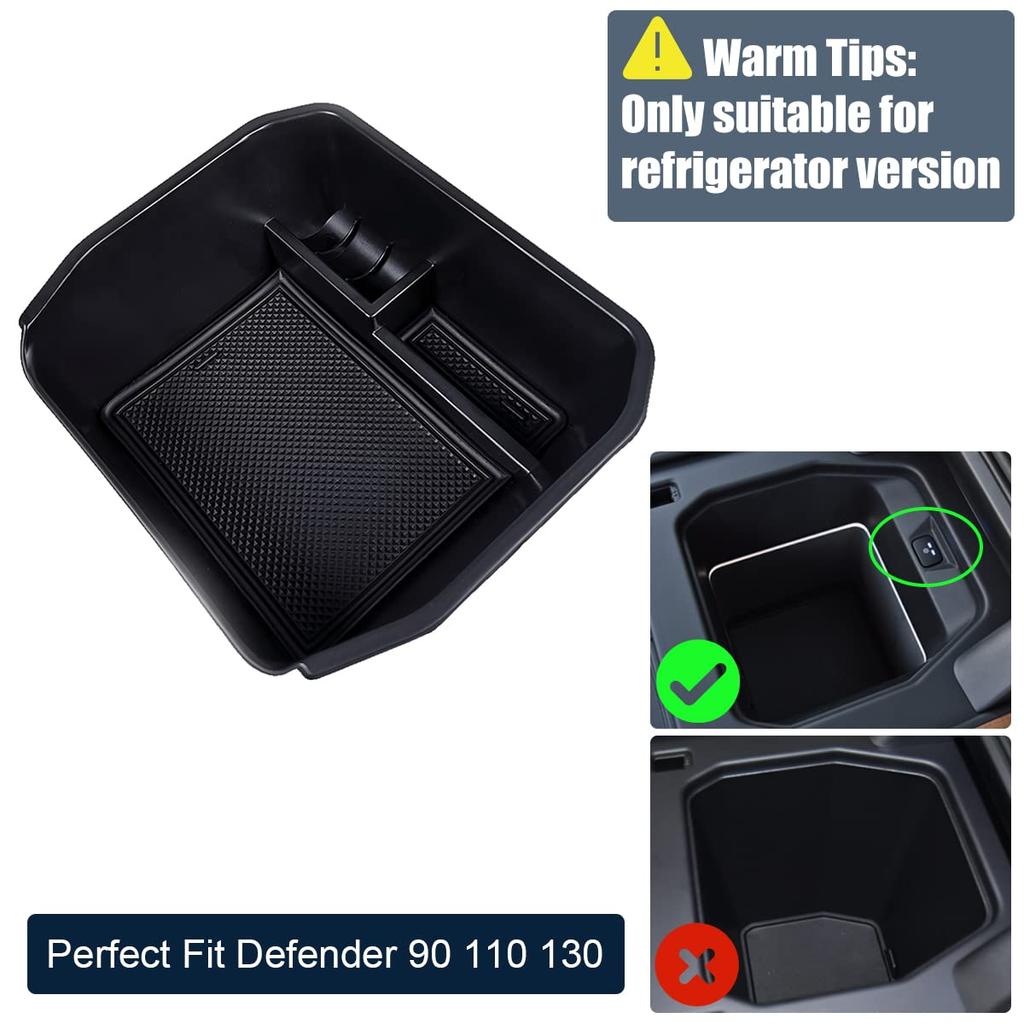 YEVEDUO Land Rover Defender Accessories Center Console Organizer Fits Defender 2023 Interior Armrest Secondary Storage Box with Coin Holder Compatible