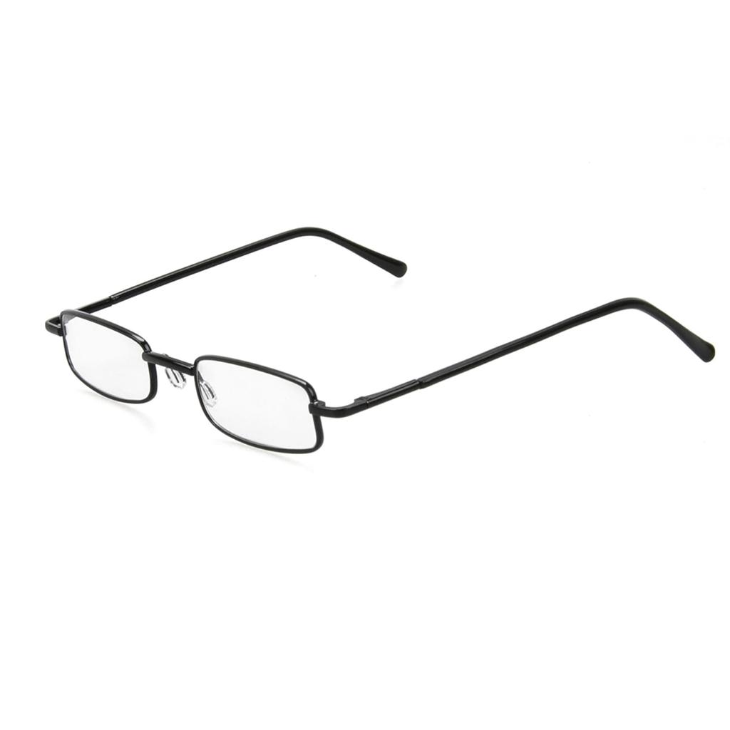 Lunettes de lecture en métal avec monture noire TR90, Monture, Poche, Portables, Étui, Monture ultra-légère, Unisexe, Élégantes, "+2.0",