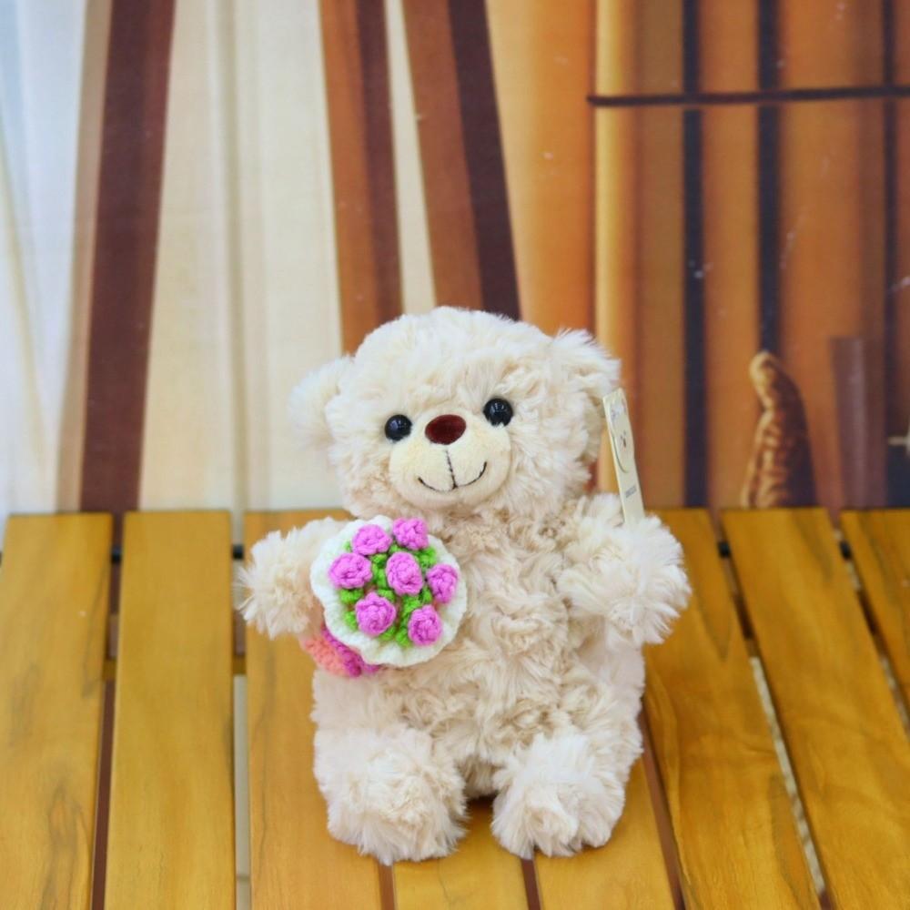 Romantic Bear Wear Rose Doll Woven Valentine's Day Ornament Gifts for Kids Rose Bear Doll Shop