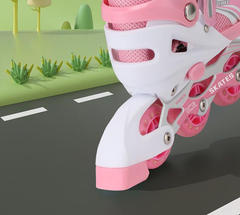 Nastavitelná sada kolečkových bruslí s blesky pro začínající děti