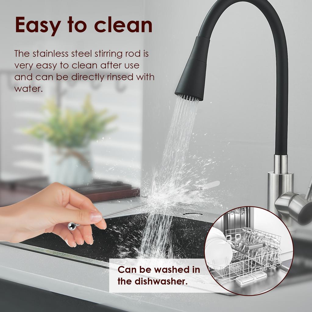 20 Stück Edelstahl Kaffee-Rührstäbchen Wiederverwendbare Edelstahl-Cocktailstäbchen Praktische Edelstahl-Getränke-Rührer