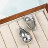 Exaggerated 3D Silver Water Drop Stud Earrings with S925 Silver Needle - Simple, Smooth, Irregular Design for Women