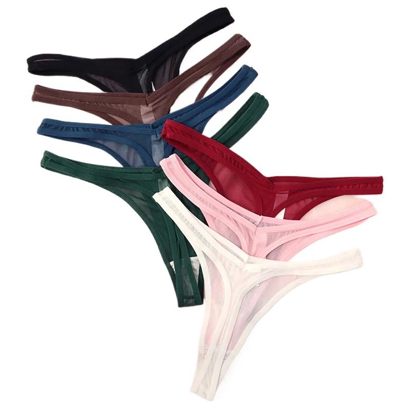 Damen Tanga Höschen Sexy Dessous G-String Nahtlose Mesh Unterwäsche Transparent