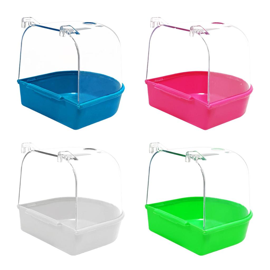 Bird Bath Box Bird Bathtub Birds Parrot Bath House Hanging Bath Tub for Lovebirds Budgie Budgerigar Water Bowl Cockatiel