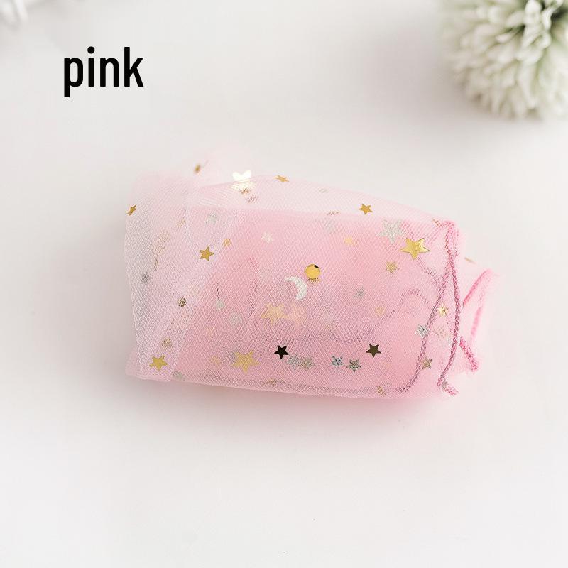 Spring/Summer Trendy Transparent Mesh Women's Sequin Star Mid-Calf Ruffle Socks