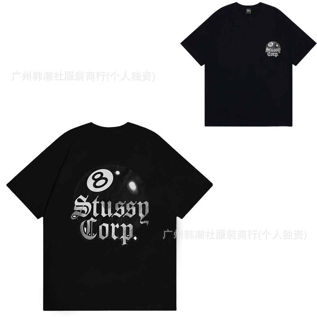 [2] American trendy brand short-sleeved t-shirt black and white collection printed short-sleeved t-shirt casual couple men and women of the same style