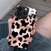 Hot-selling Black Cow Pattern Is Suitable for iPhone17 Light Luxury Glass Protective Case, Apple 16 Korean Mobile Phone Case.