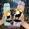 1PC Moon Elk Silhouette Pattern 750ml Color Plastic Sports Water Bottle Leakproof Flip Straw Lid Suitable for Sports Office Home Use