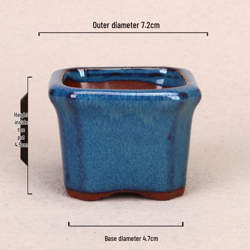 Zisha Ceramic Palm-Sized Succulent Pot for Living Room or Office, Breathable Bonsai Planter