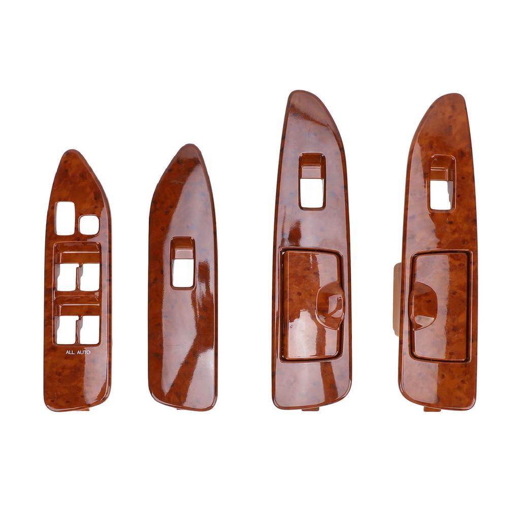 4pcs Window Switch Panel Set Front Rear Left Right for Land Cruiser J100 1998‑2007 Left Hand Drive Mahogany Color